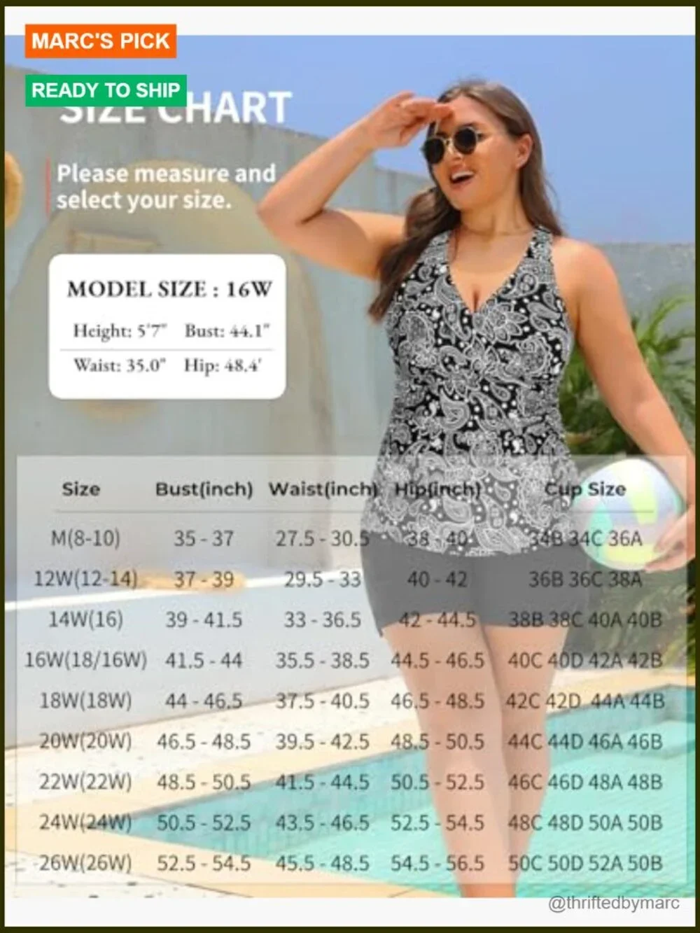 Plus Size Tankini Swimsuit 2 Piece Tummy Control with Pockets